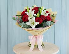 Букет цветов из:  Лилии и Розы #REPLACE_PRED# Ногире