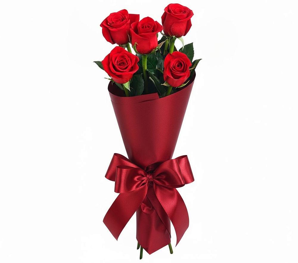Букет 5 Красных роз Эдлесс Лав в Ногире