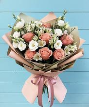 Букет цветов из:  Розы, Альстромерии и Лизиантусы в Ногире