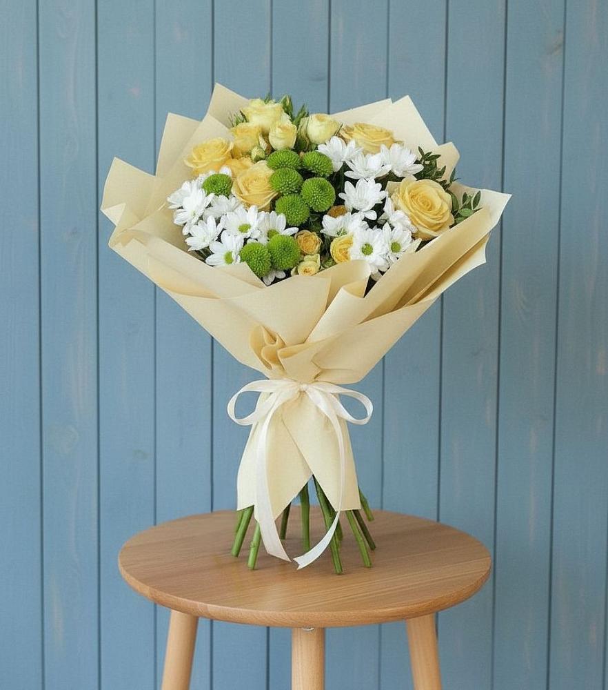 Букет цветов из: Хризантемы и Розы в Ногире