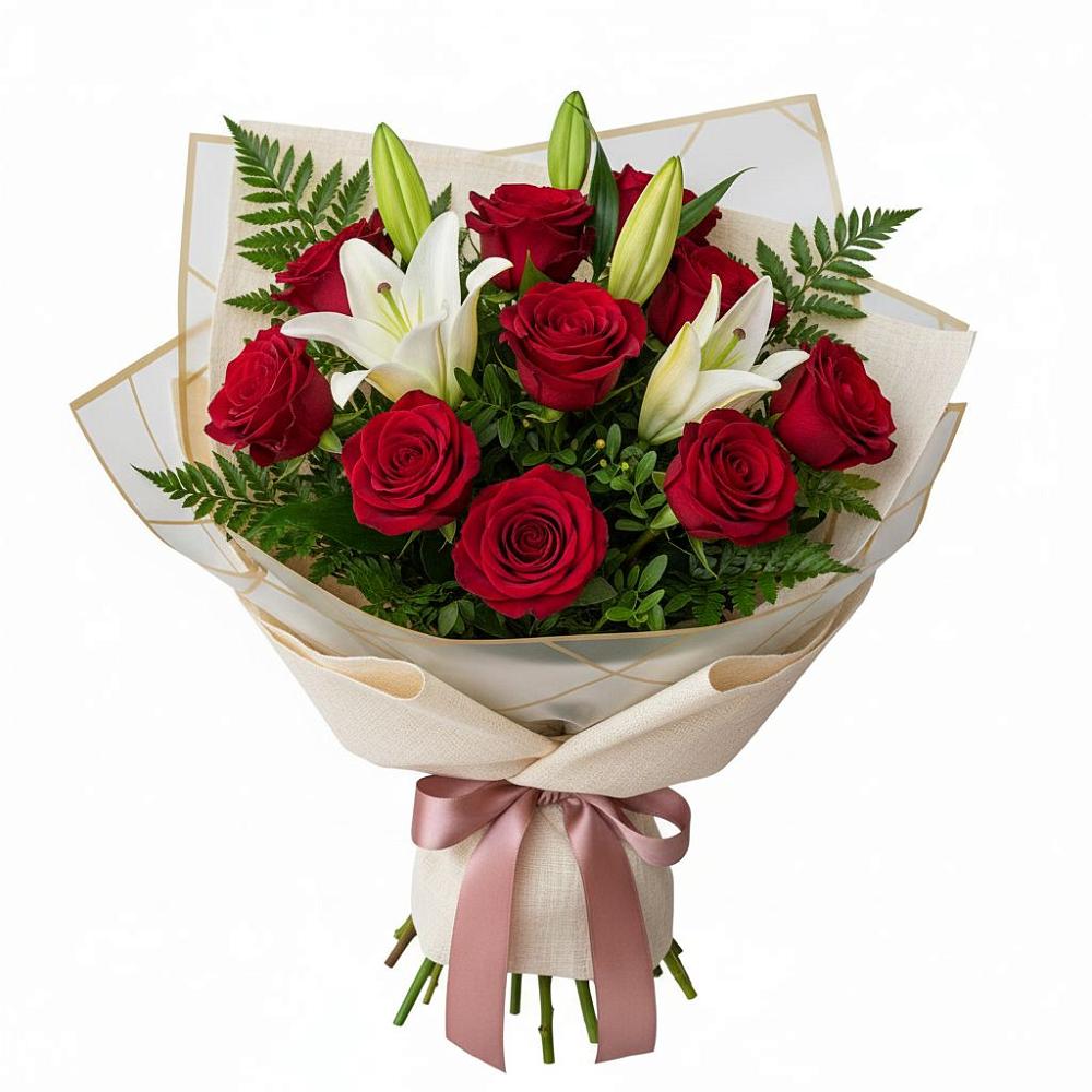 Букет цветов из: Лилии и Розы в Ногире