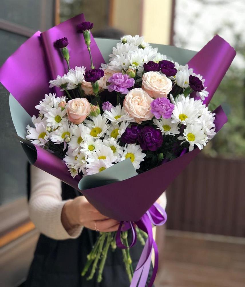 Букет цветов из: Хризантемы, Гвоздики и Розы в Ногире