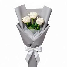 Букет 3 белые розы в Ногире