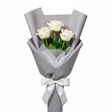 Букет 3 белые розы в Ногире