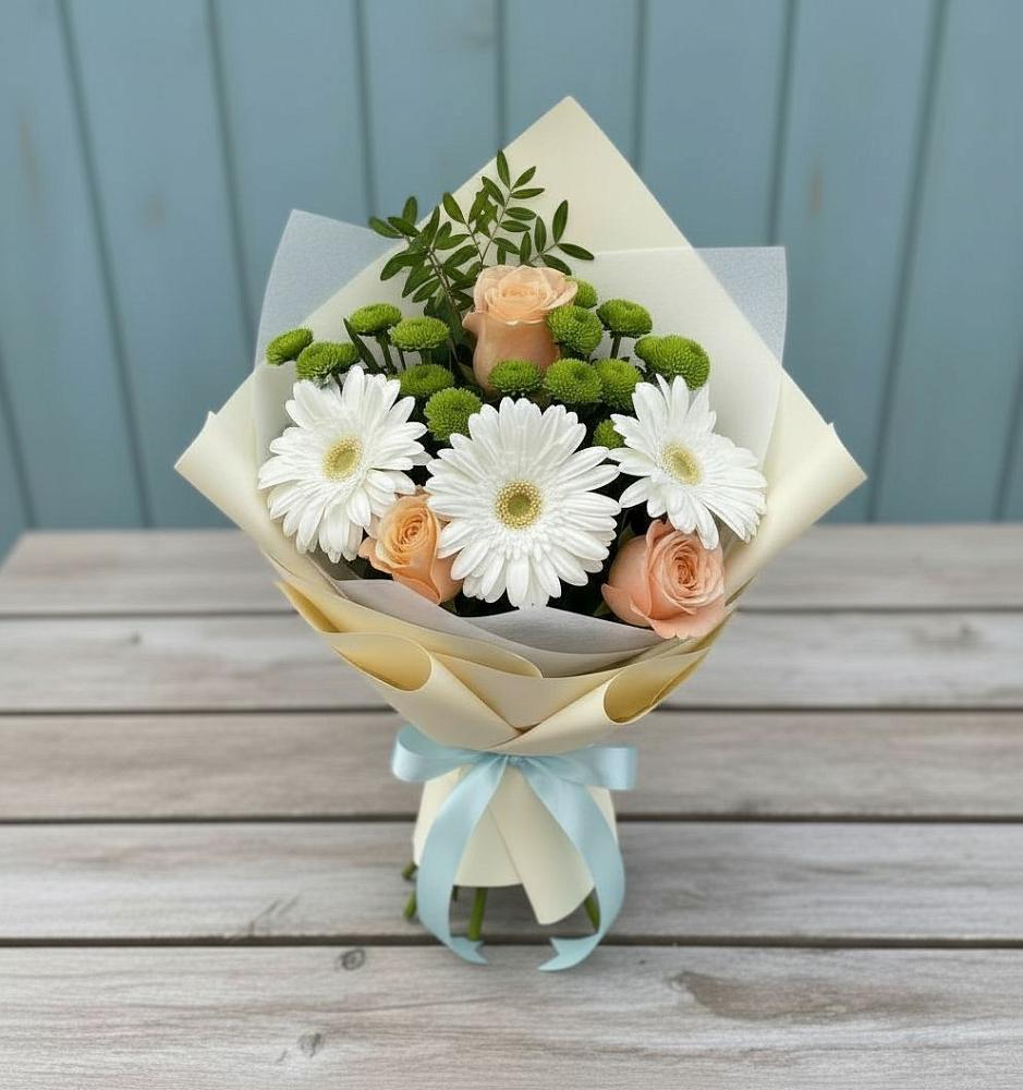 Букет цветов из: Герберы, Розы и Хризантемы в Ногире