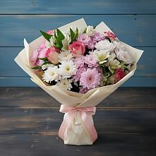 Букет цветов из:  Хризантемы, Альстромерии и Розы в Ногире