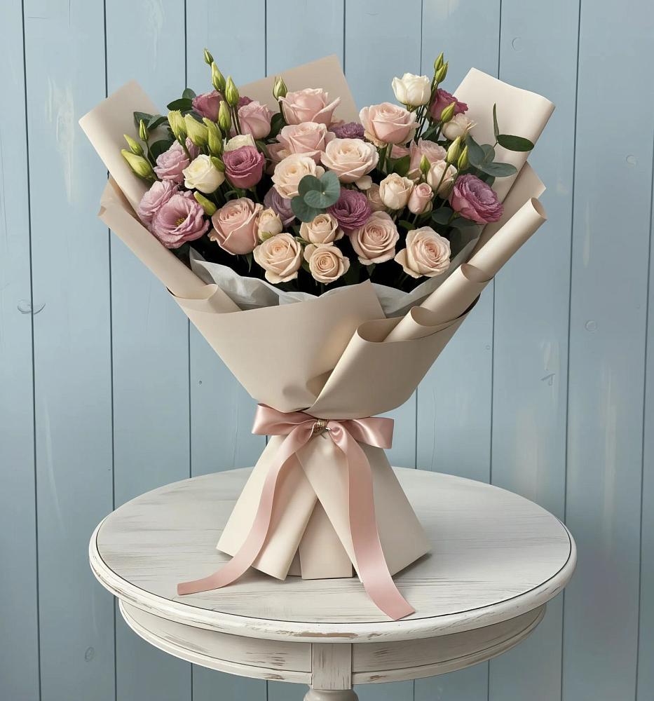 Букет цветов из: Розы и Лизиантусы в Ногире