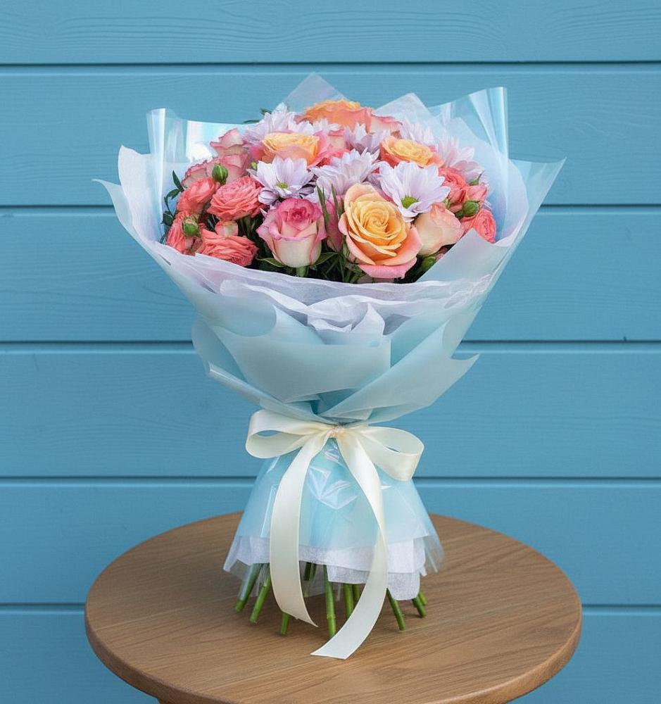 Букет цветов из: Хризантемы и Розы в Ногире