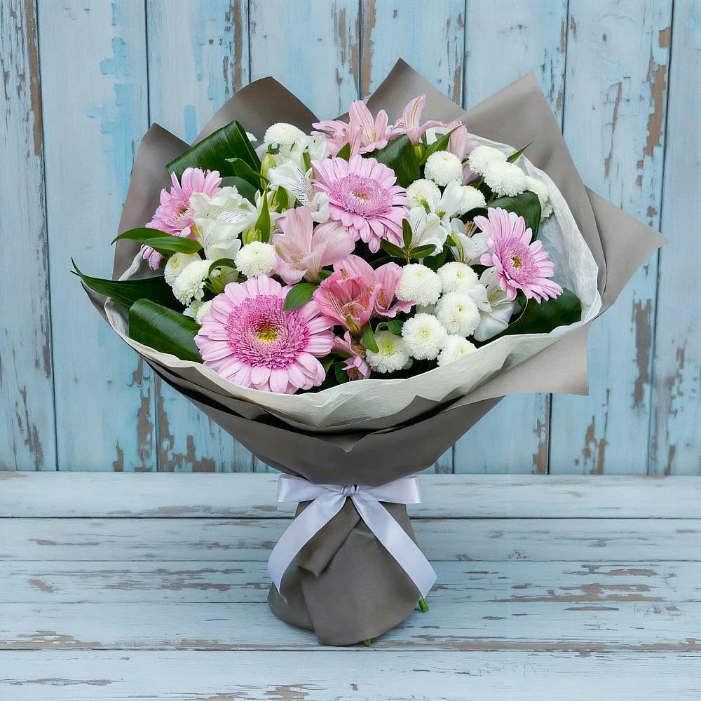 Букет цветов из: Герберы, Альстромерии и Хризантемы в Ногире