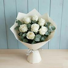 Букет Белые розы в Эвкалипте #REPLACE_PRED# Ногире