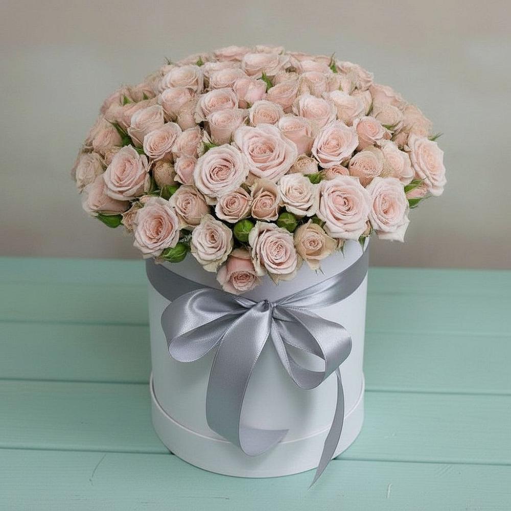 Цветочная композиция из Розы в шляпной коробке в Ногире